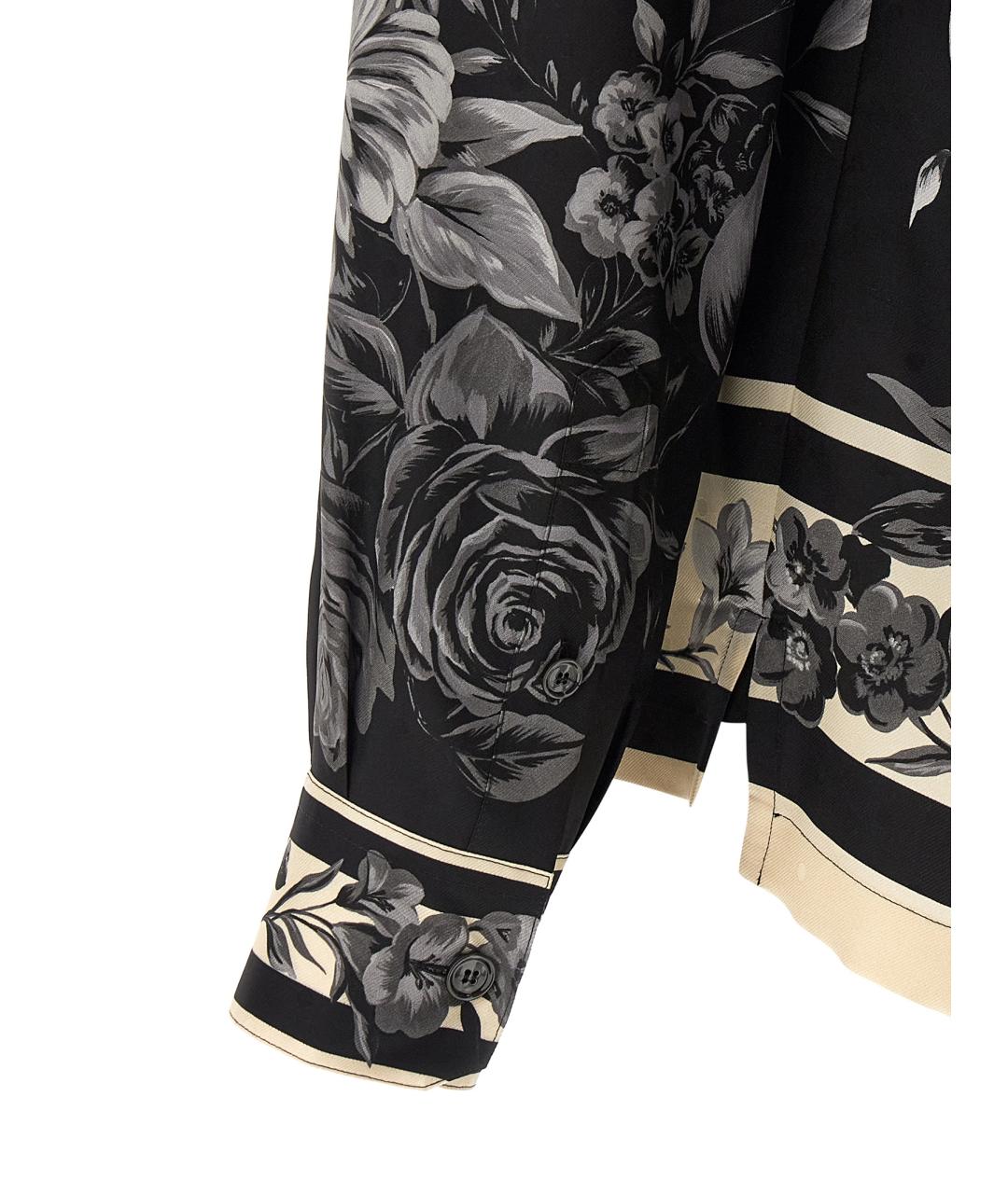 DOLCE&GABBANA Черная шелковая кэжуал рубашка, фото 4