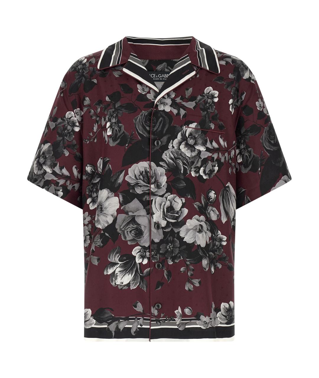 DOLCE&GABBANA Бордовая шелковая кэжуал рубашка, фото 1