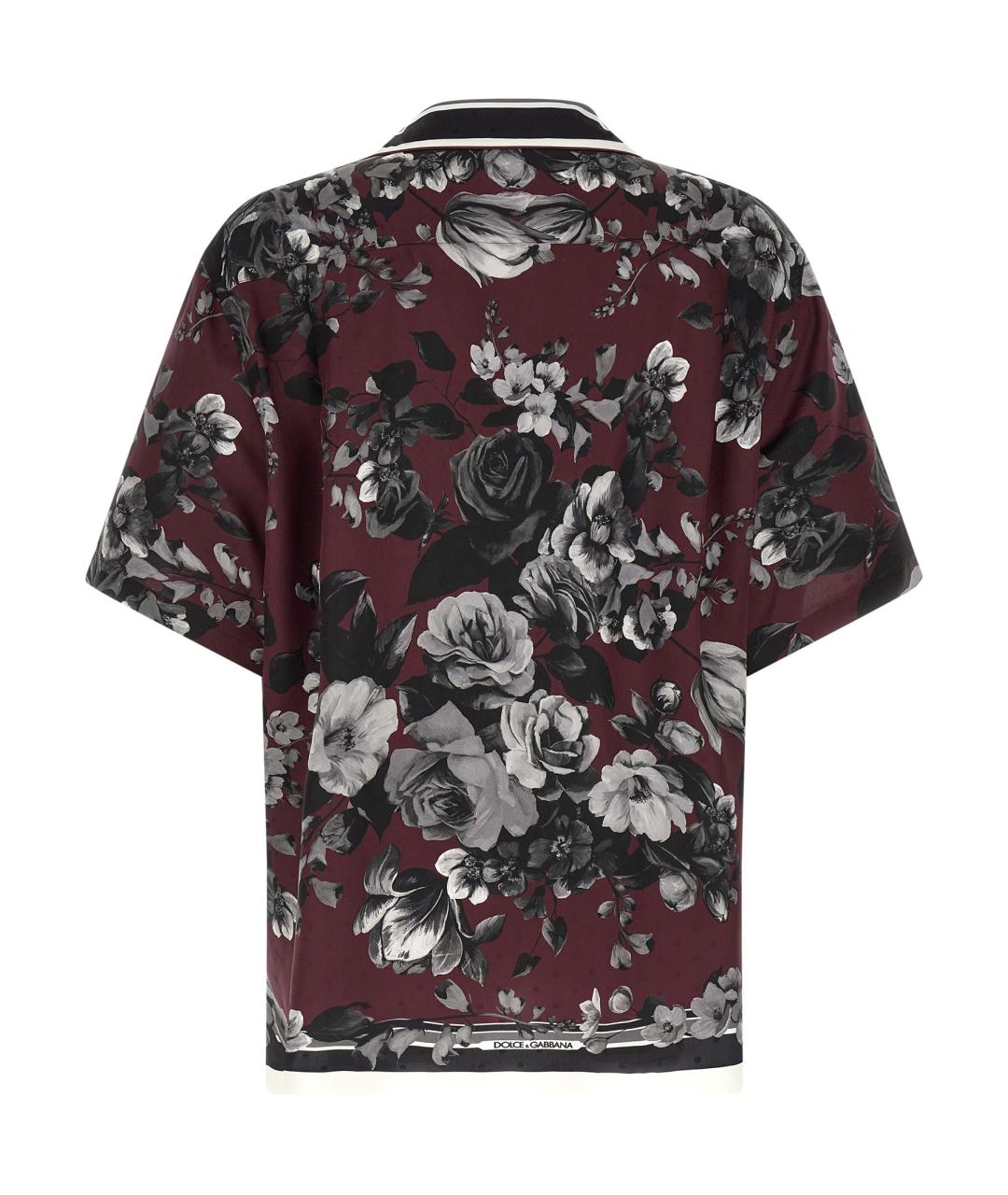 DOLCE&GABBANA Бордовая шелковая кэжуал рубашка, фото 2