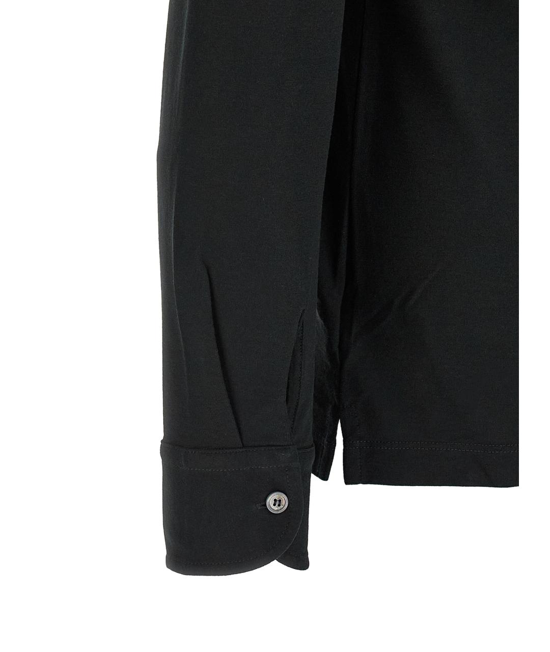 ZANONE Черное хлопковое поло с длинным рукавом, фото 4