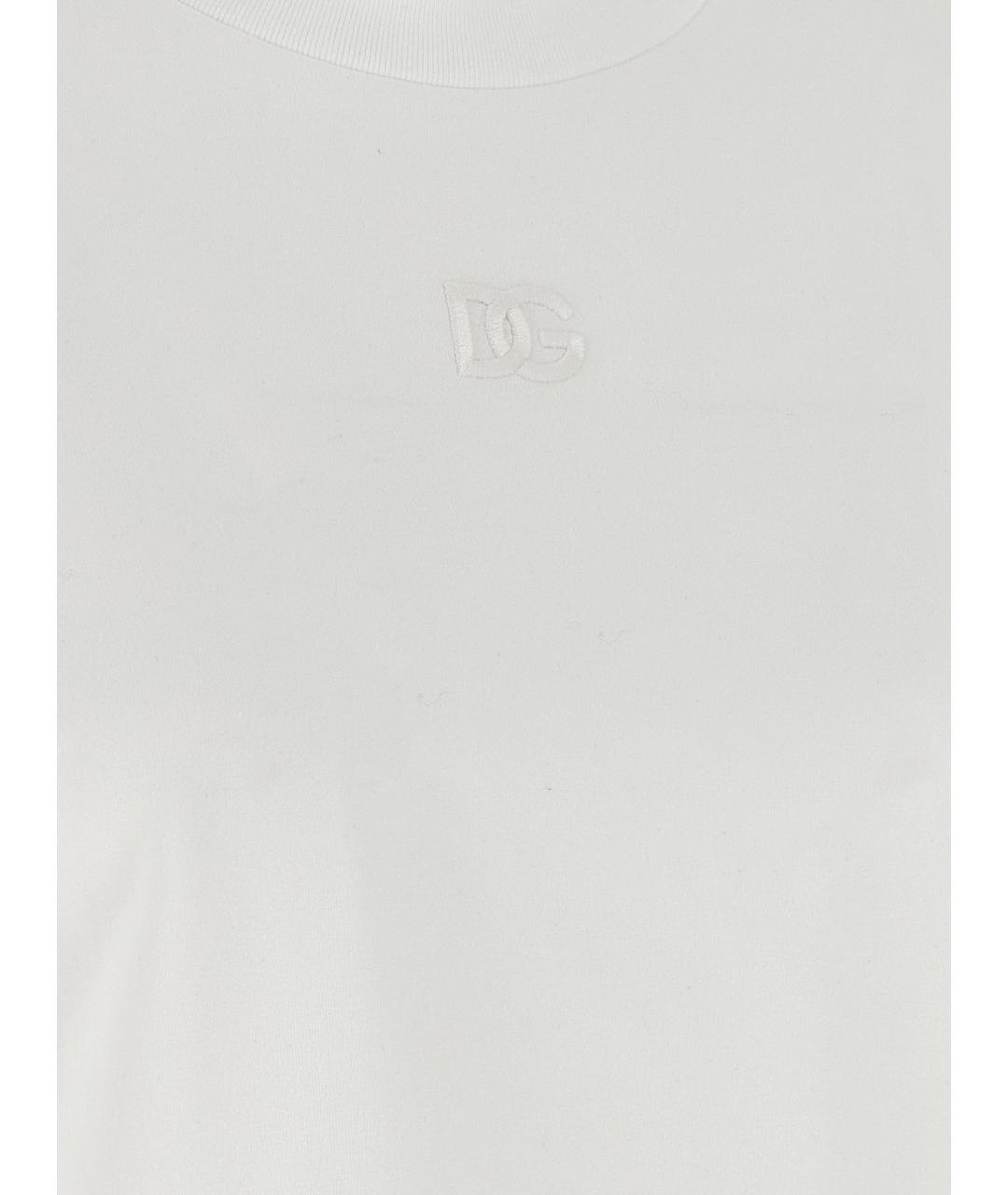 DOLCE&GABBANA Белая хлопковая футболка, фото 5