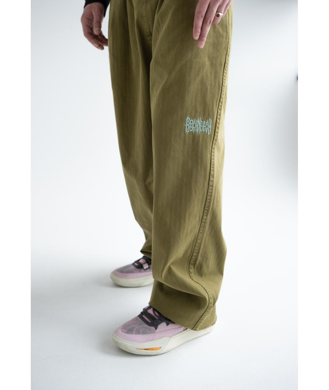 Brain Dead Зеленые хлопковые повседневные брюки, фото 4