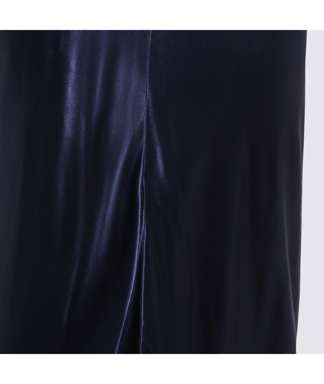 ALBERTA FERRETTI Синее вискозное вечернее платье, фото 4