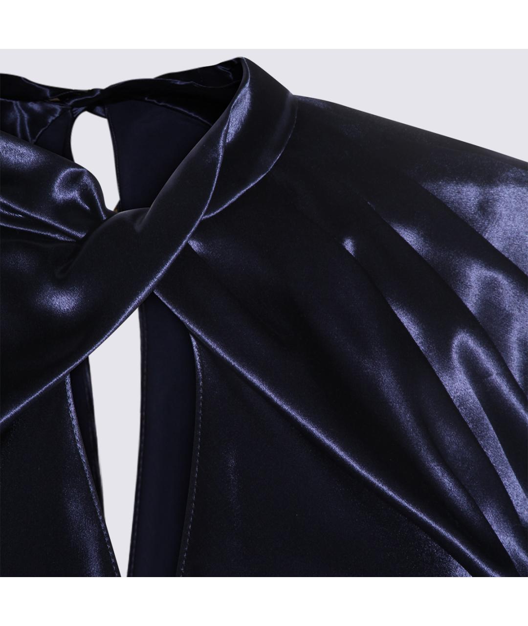 ALBERTA FERRETTI Синее вискозное вечернее платье, фото 3