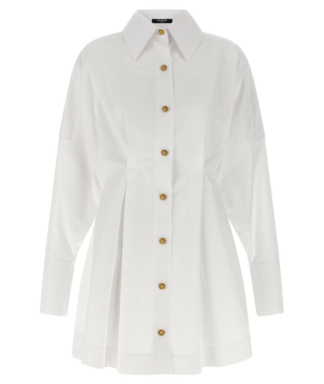 BALMAIN Белое хлопковое повседневное платье, фото 1