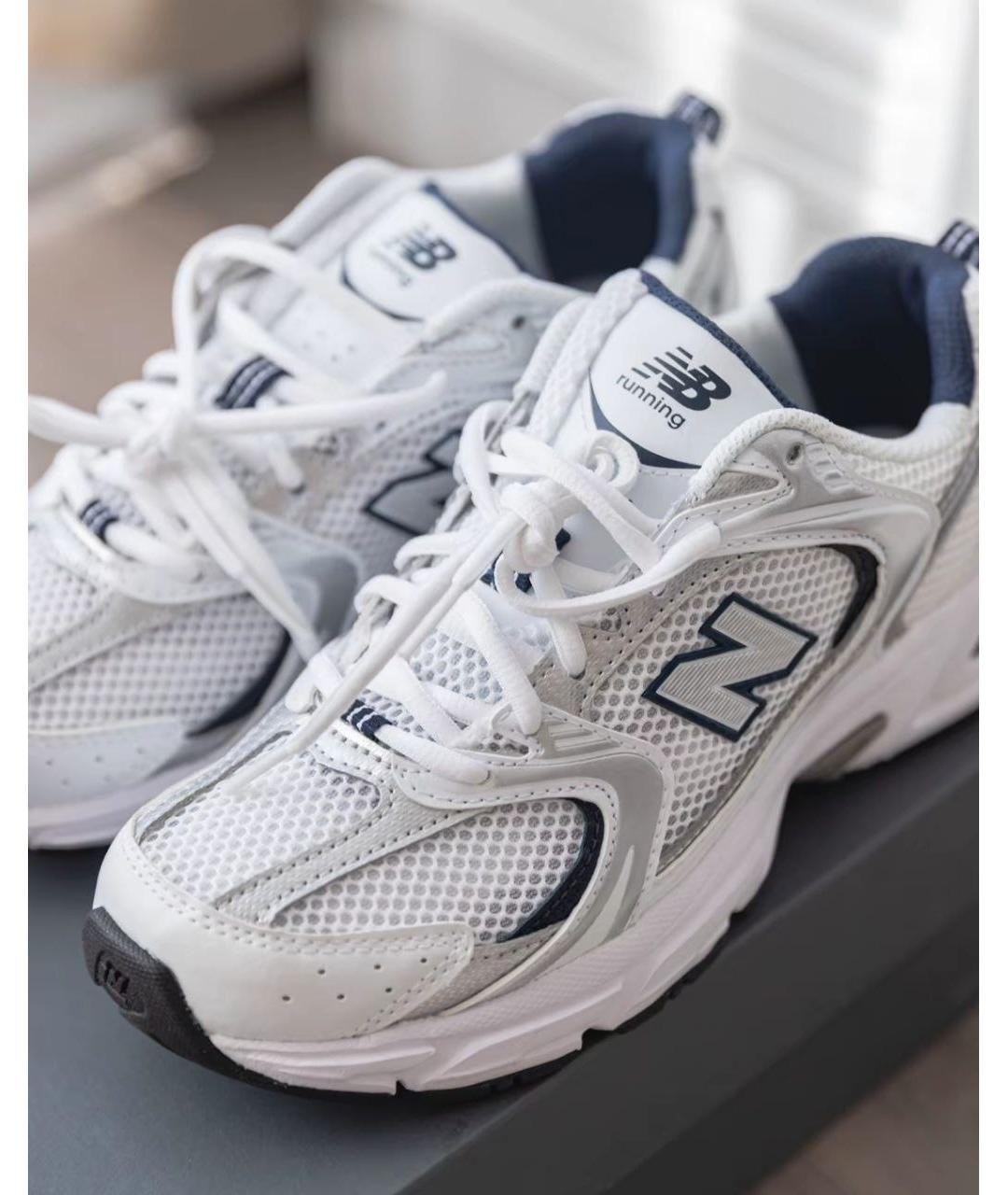 NEW BALANCE Белые текстильные кроссовки, фото 3