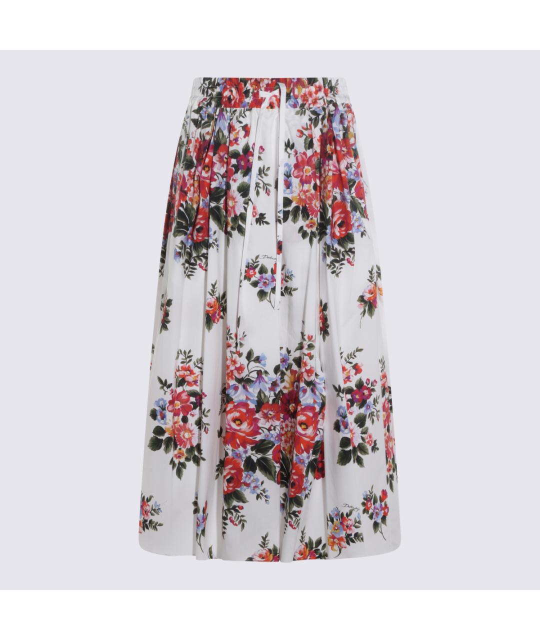 DOLCE&GABBANA Мульти хлопковая юбка макси, фото 5