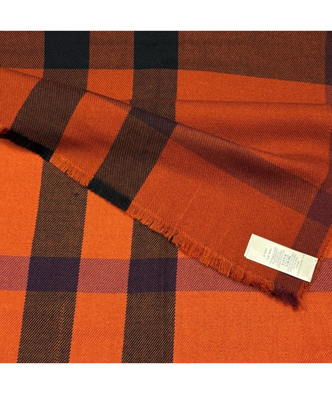 BURBERRY Красный шерстяной шарф, фото 5