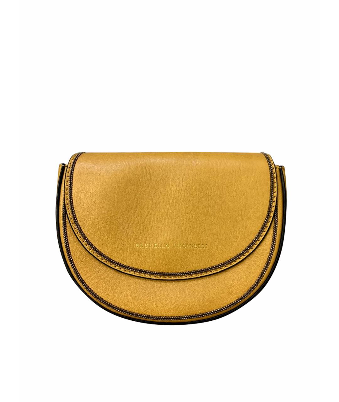 BRUNELLO CUCINELLI Горчичная кожаная сумка через плечо, фото 1