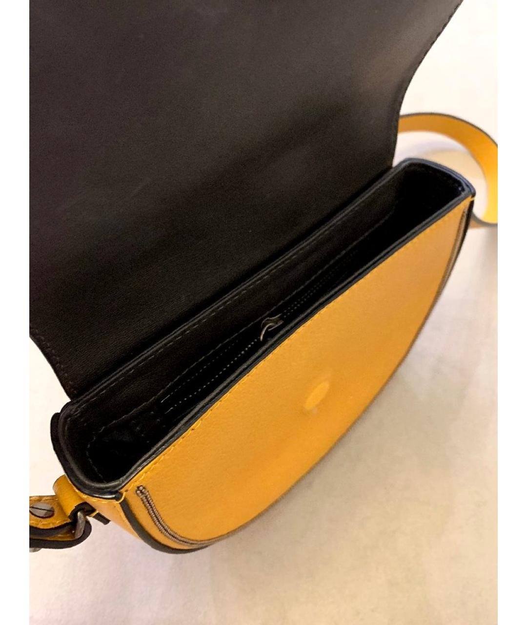 BRUNELLO CUCINELLI Горчичная кожаная сумка через плечо, фото 4