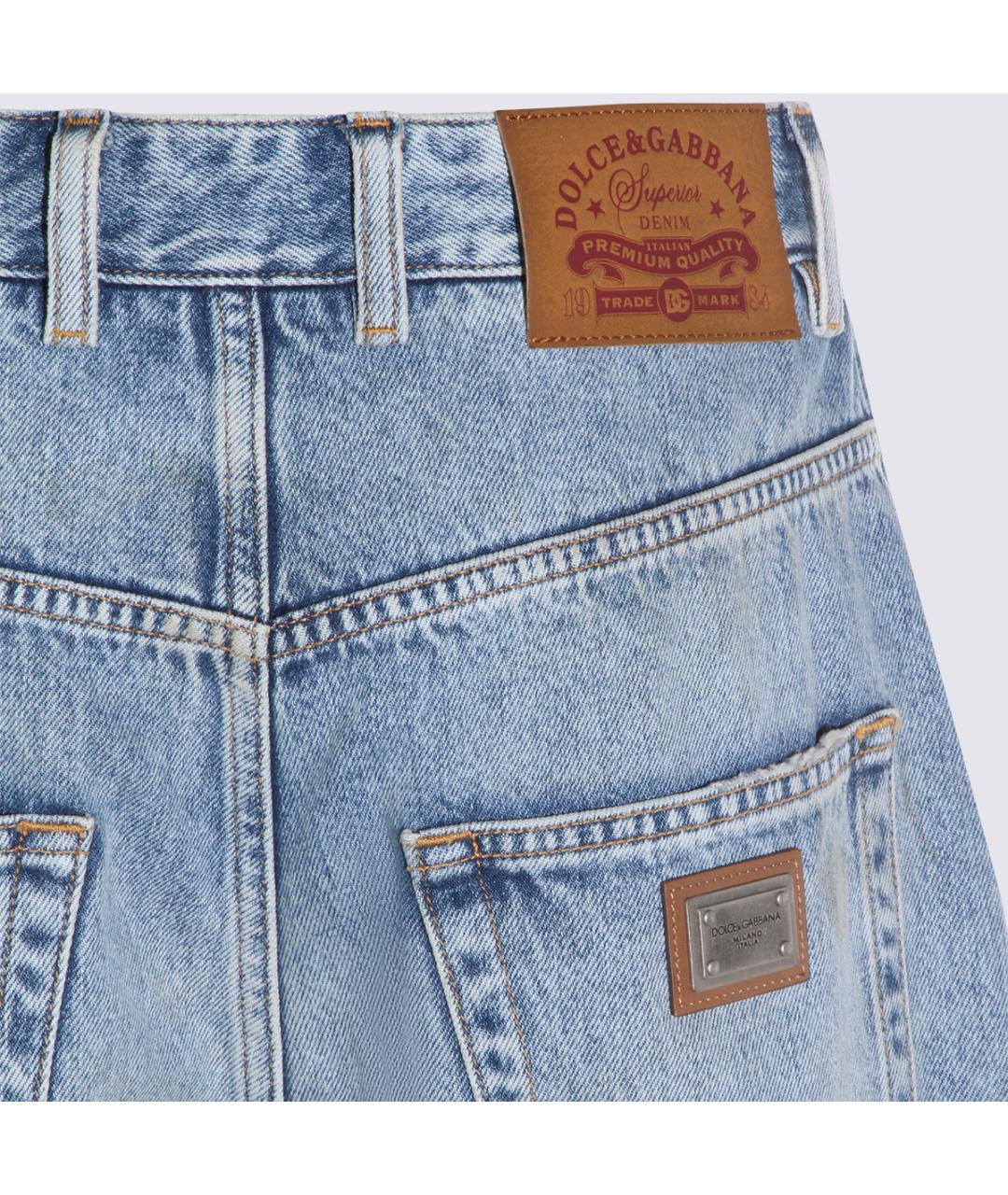DOLCE&GABBANA Синие хлопковые прямые джинсы, фото 6