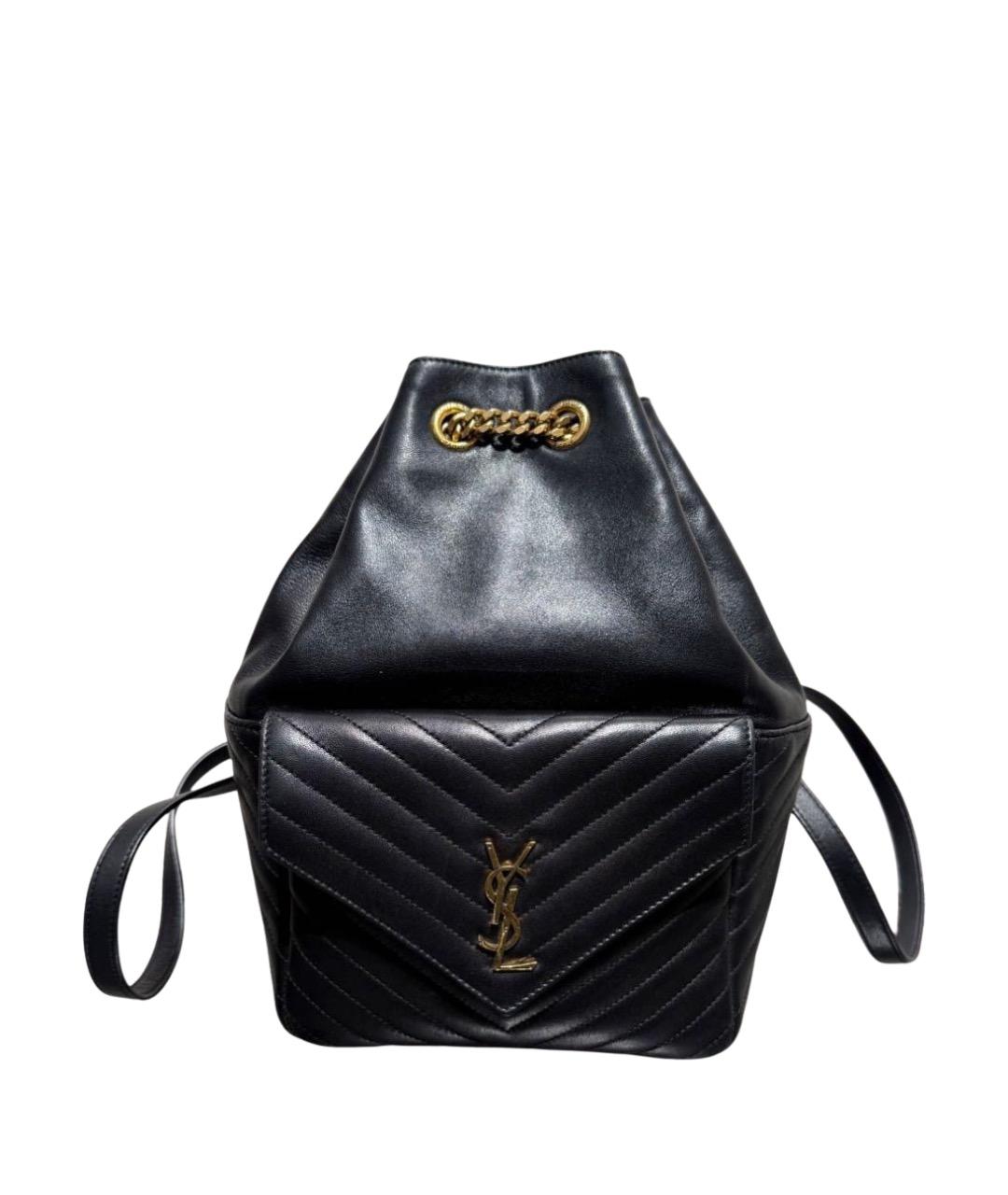SAINT LAURENT Черный кожаный рюкзак, фото 1
