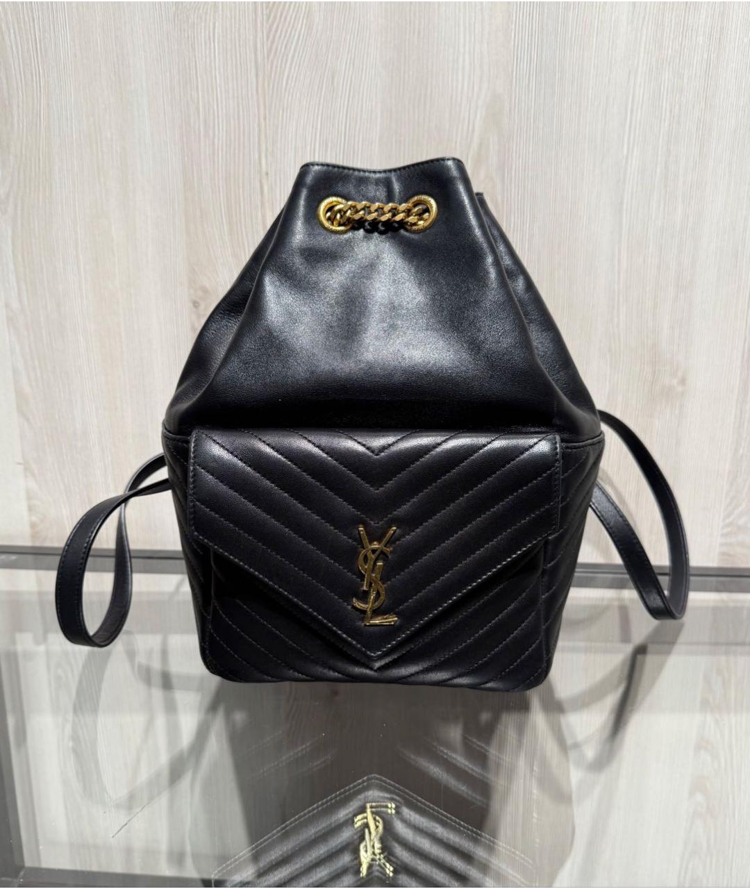 SAINT LAURENT Черный кожаный рюкзак, фото 9