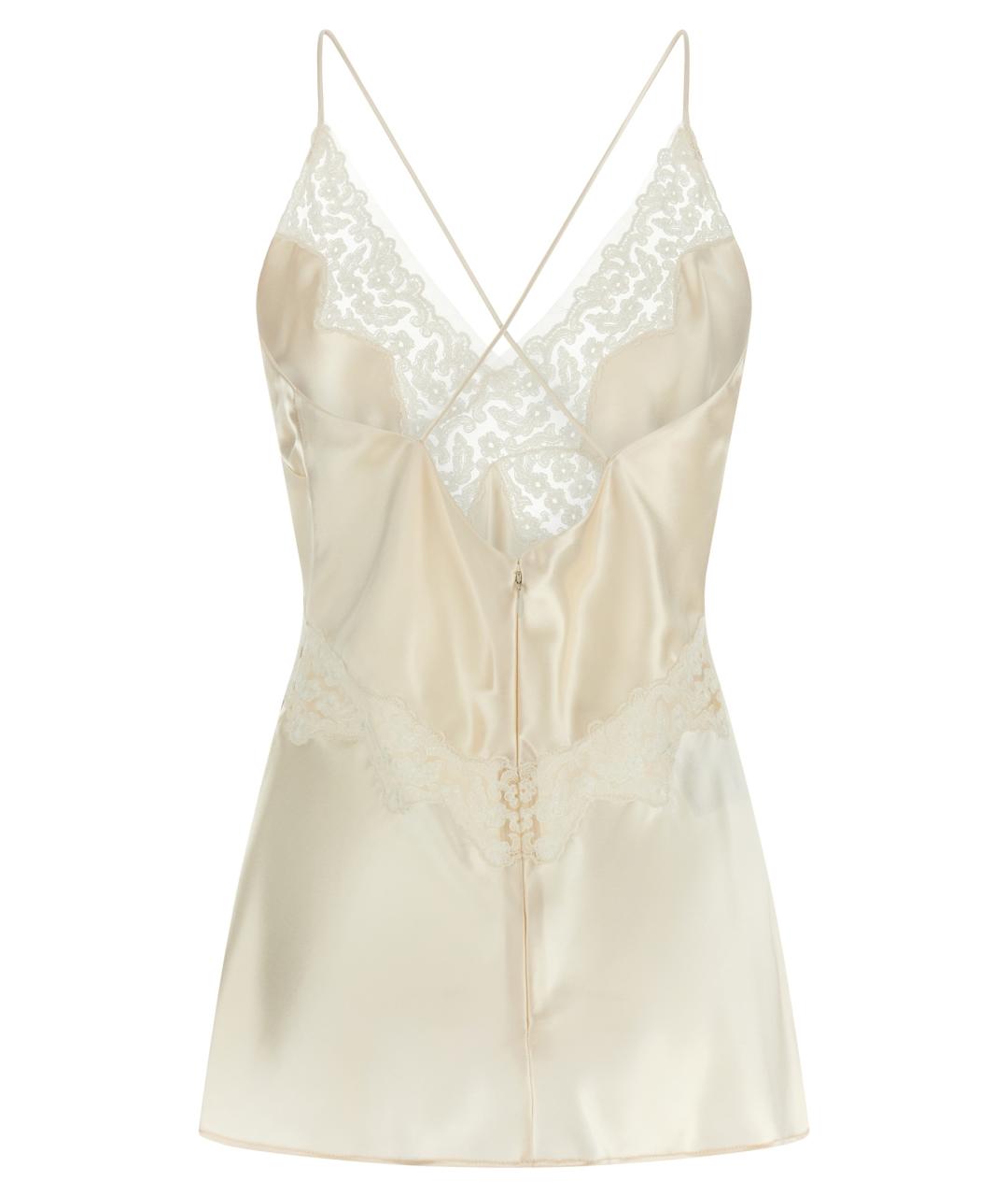 ALBERTA FERRETTI Бежевая вискозная майка, фото 2