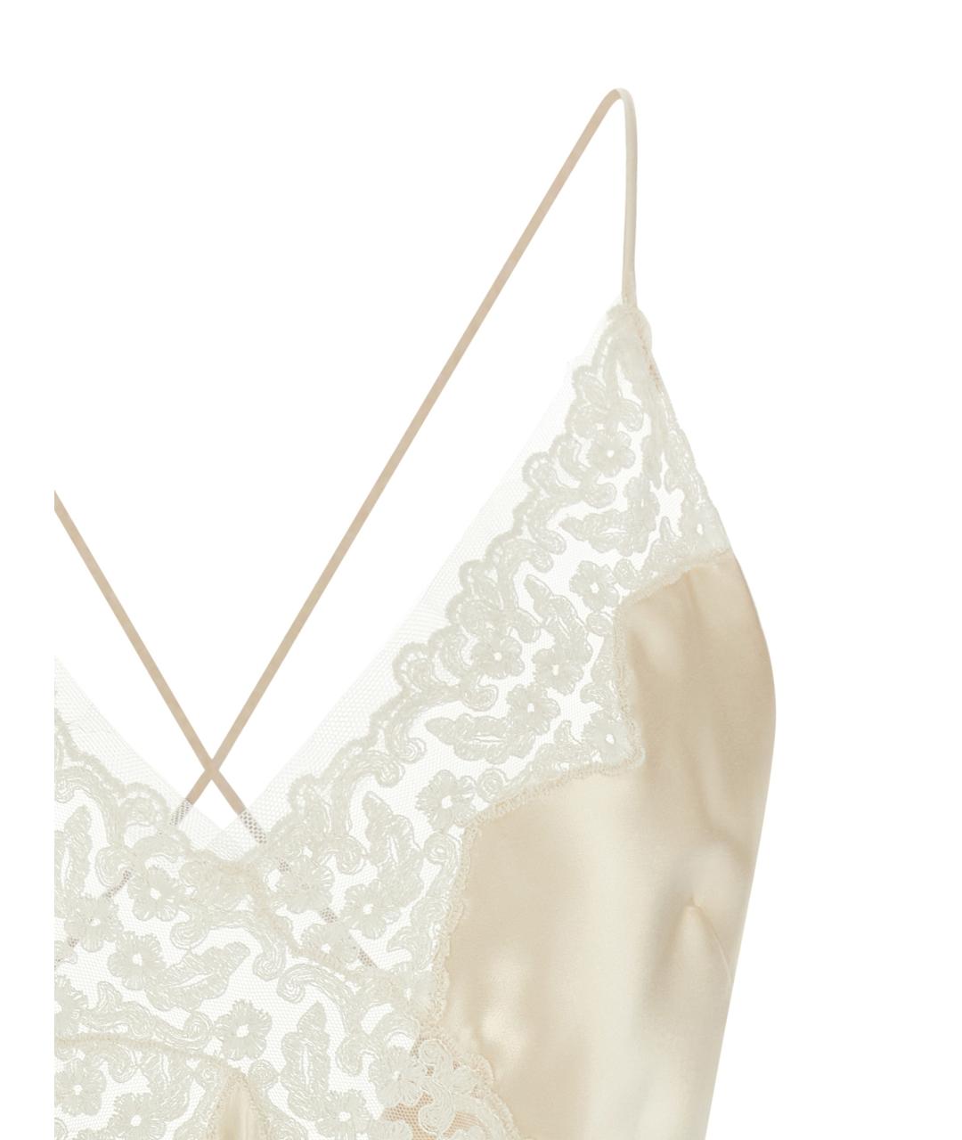 ALBERTA FERRETTI Бежевая вискозная майка, фото 3