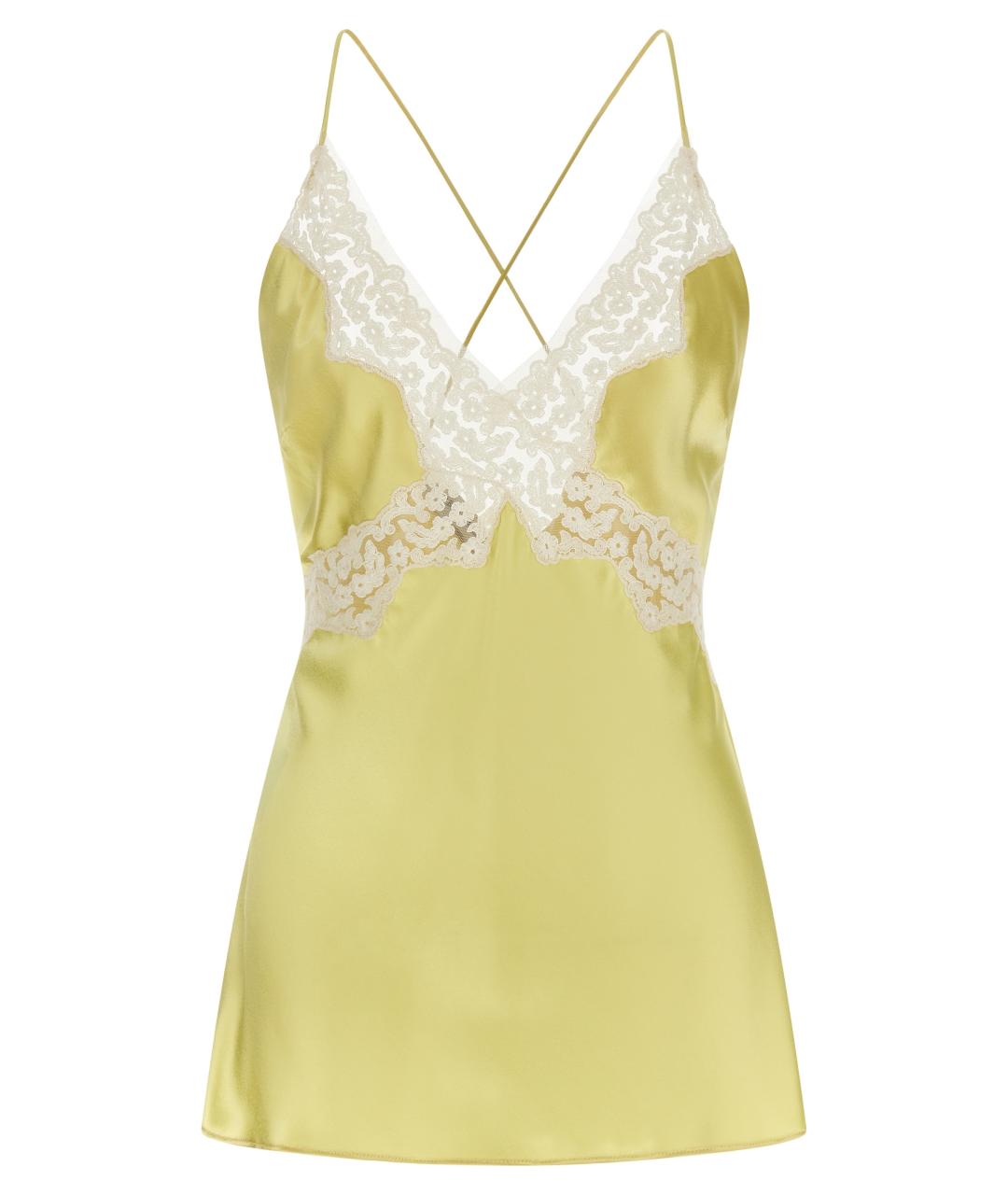 ALBERTA FERRETTI Желтая вискозная майка, фото 1