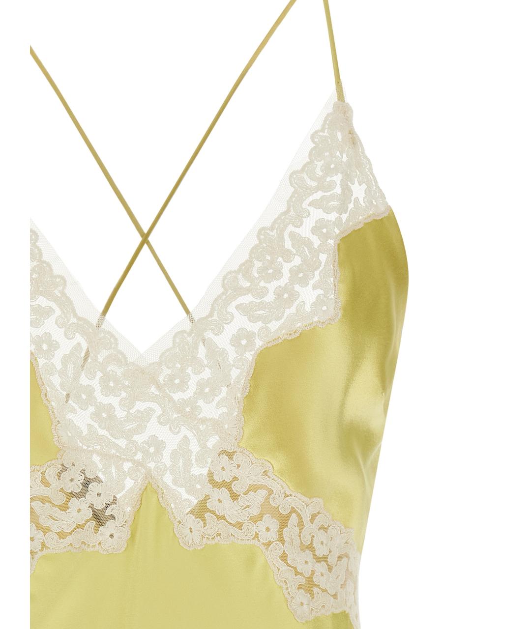 ALBERTA FERRETTI Желтая вискозная майка, фото 3