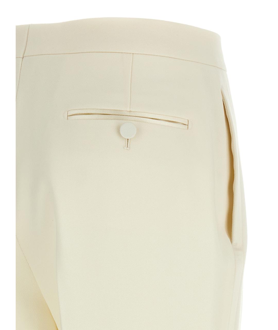 TOM FORD Белые шерстяные прямые брюки, фото 4