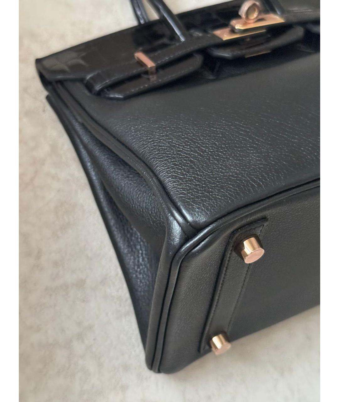 HERMES Черная кожаная сумка с короткими ручками, фото 2