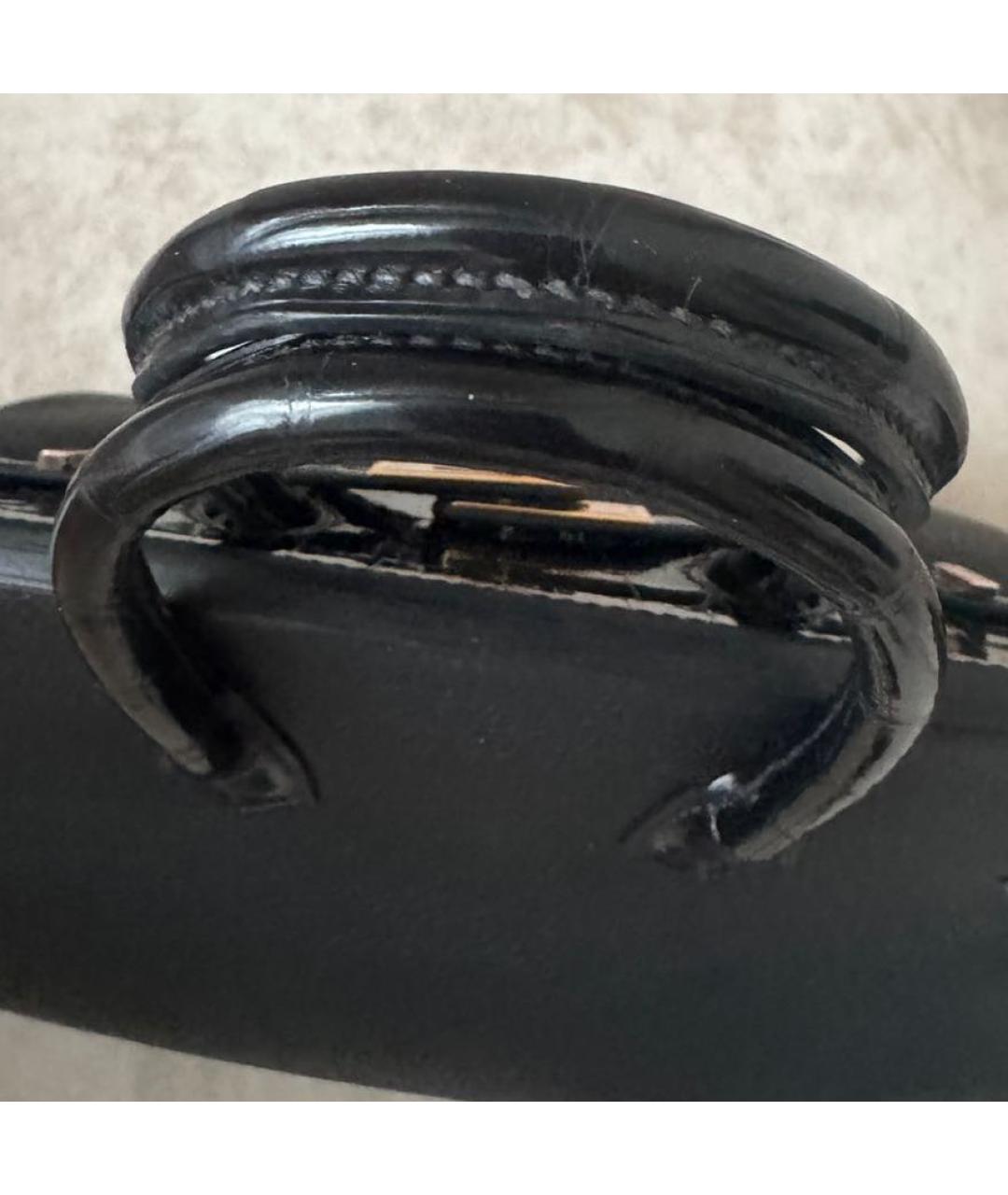 HERMES Черная кожаная сумка с короткими ручками, фото 8