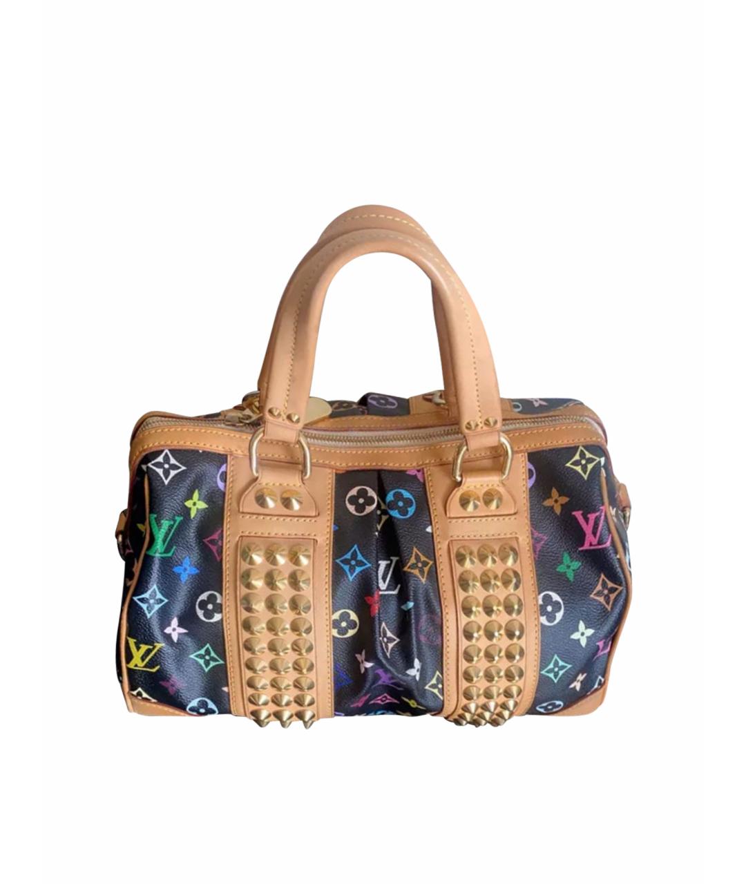 LOUIS VUITTON Черная кожаная сумка с короткими ручками, фото 1