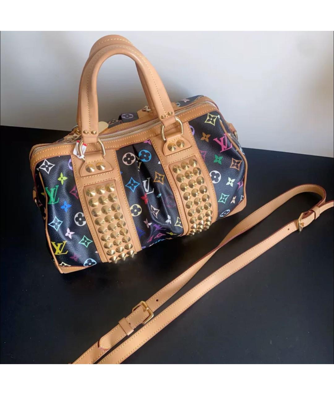 LOUIS VUITTON Черная кожаная сумка с короткими ручками, фото 5