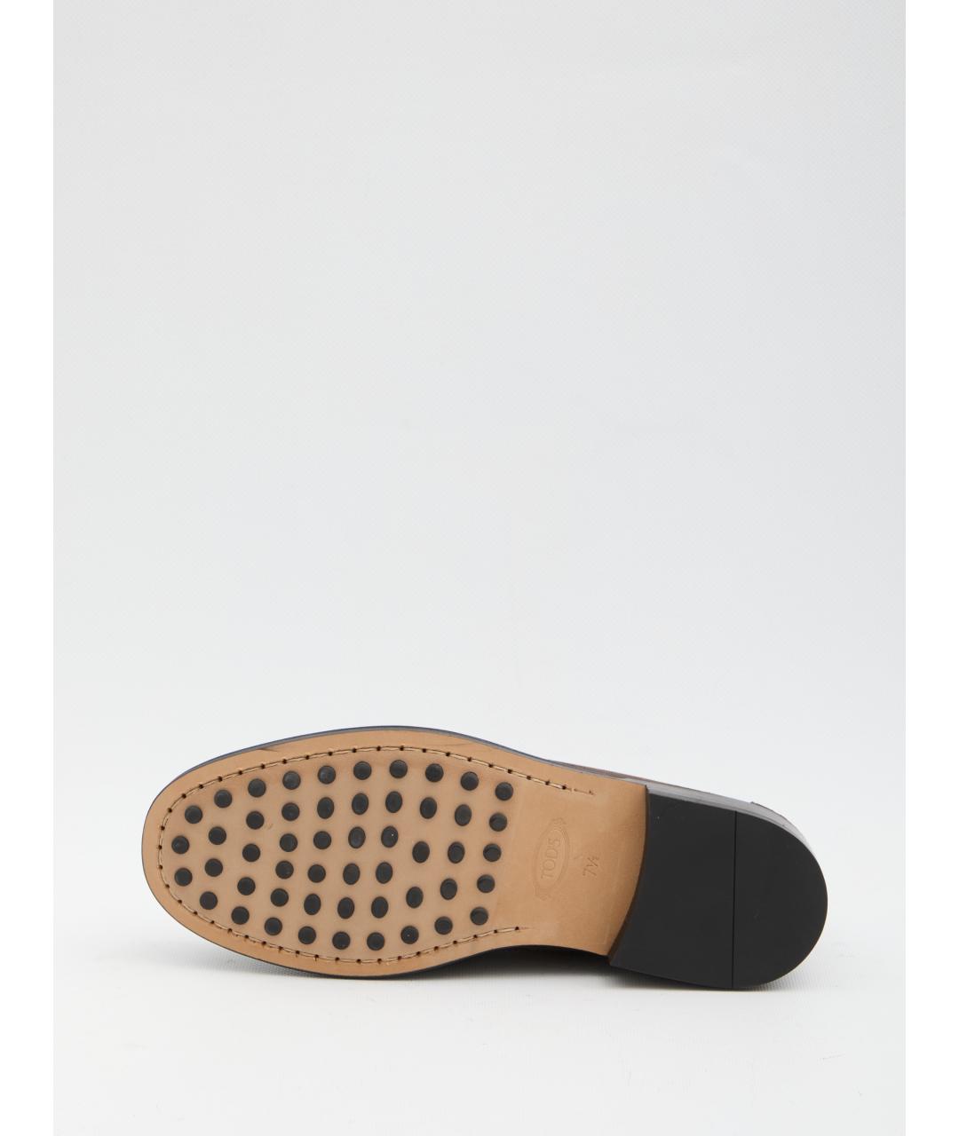 TOD'S Коричневые кожаные лоферы, фото 4