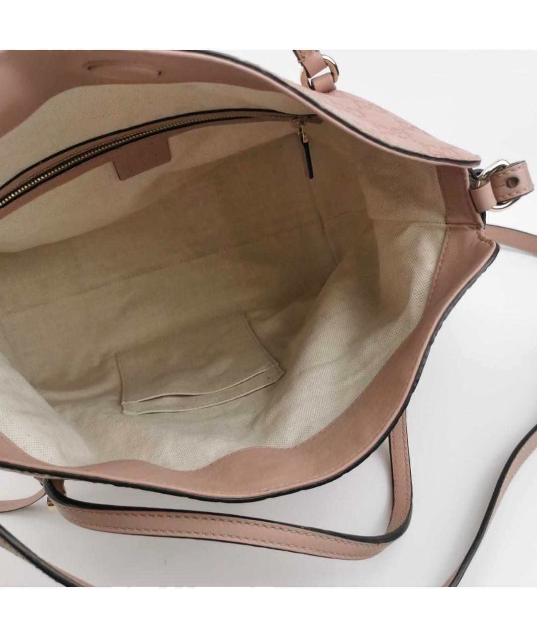 GUCCI Розовая кожаная сумка тоут, фото 6