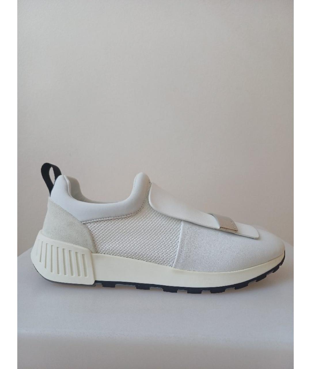 SERGIO ROSSI Белые кожаные кеды, фото 10