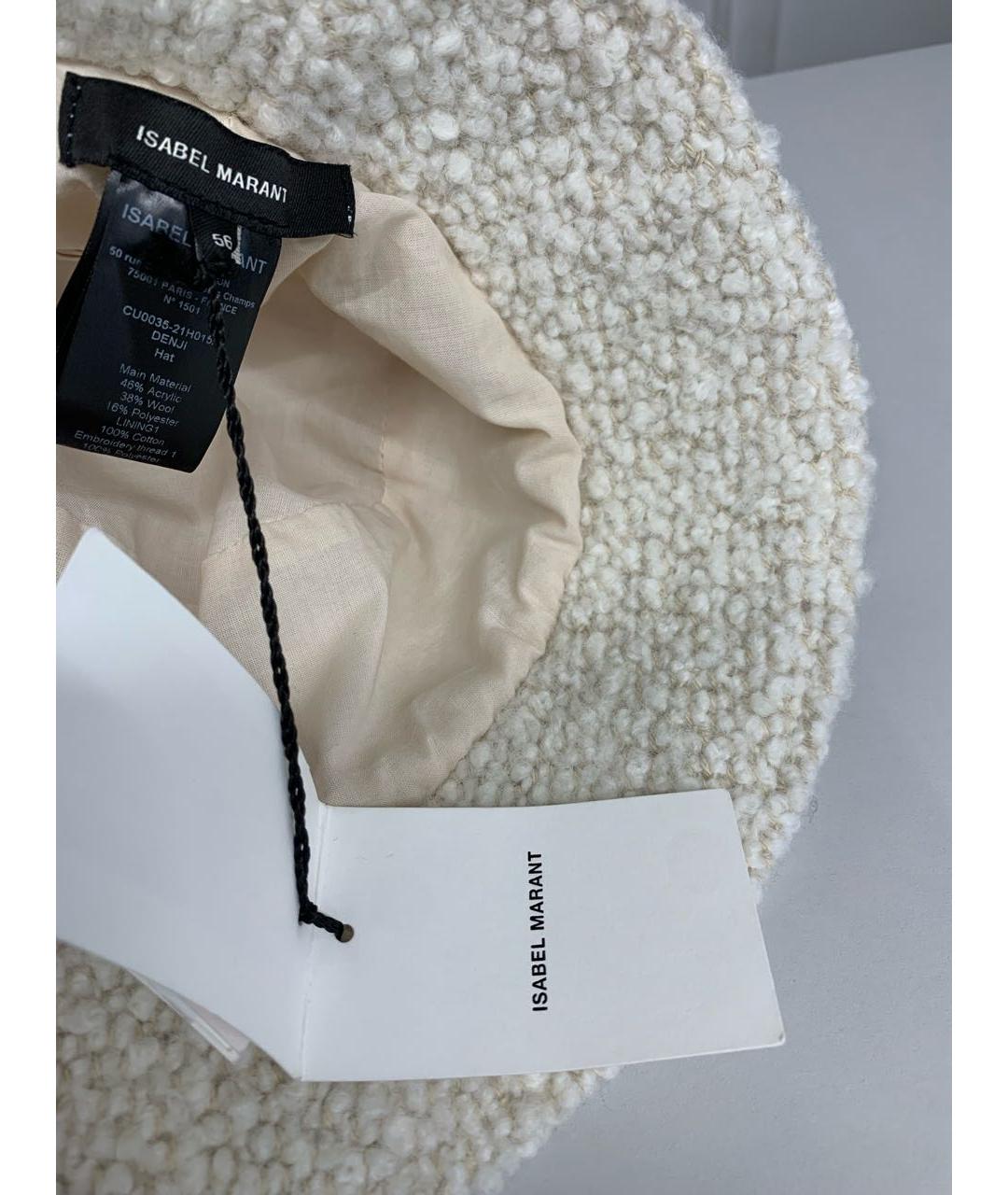 ISABEL MARANT ETOILE Бежевая шерстяная шляпа, фото 7