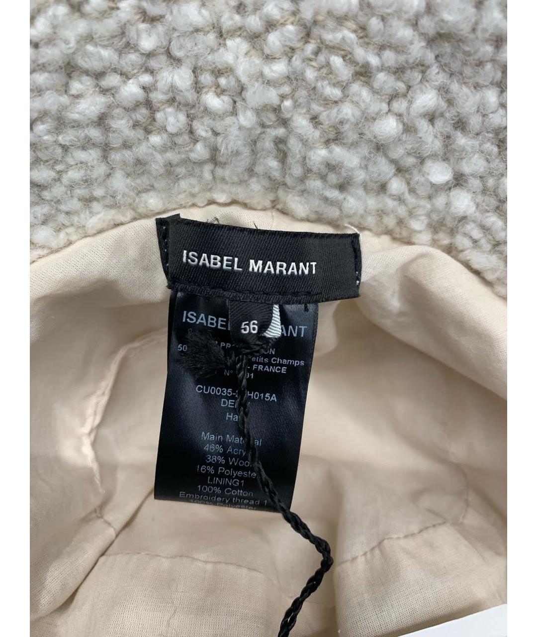ISABEL MARANT ETOILE Бежевая шерстяная шляпа, фото 4