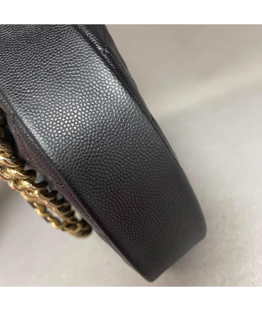 CHANEL Черная кожаная сумка с короткими ручками, фото 3
