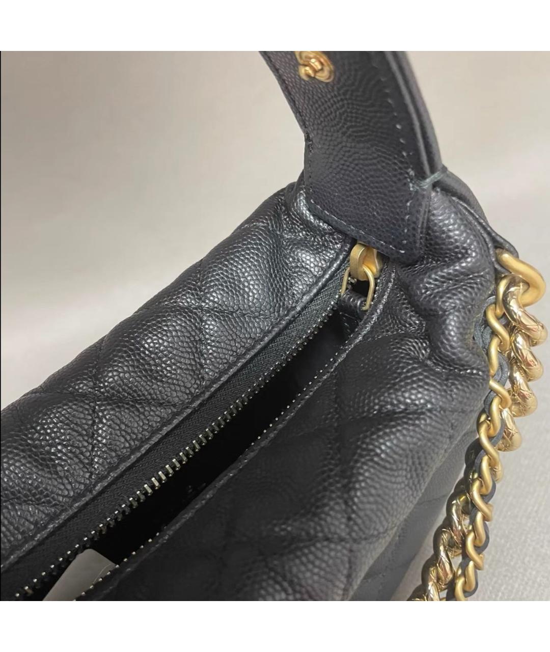 CHANEL Черная кожаная сумка с короткими ручками, фото 2