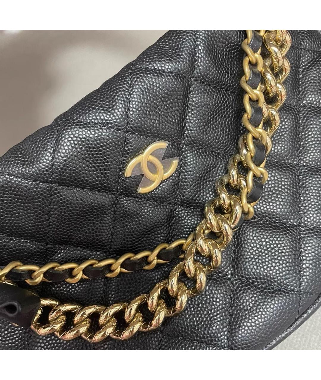 CHANEL Черная кожаная сумка с короткими ручками, фото 4