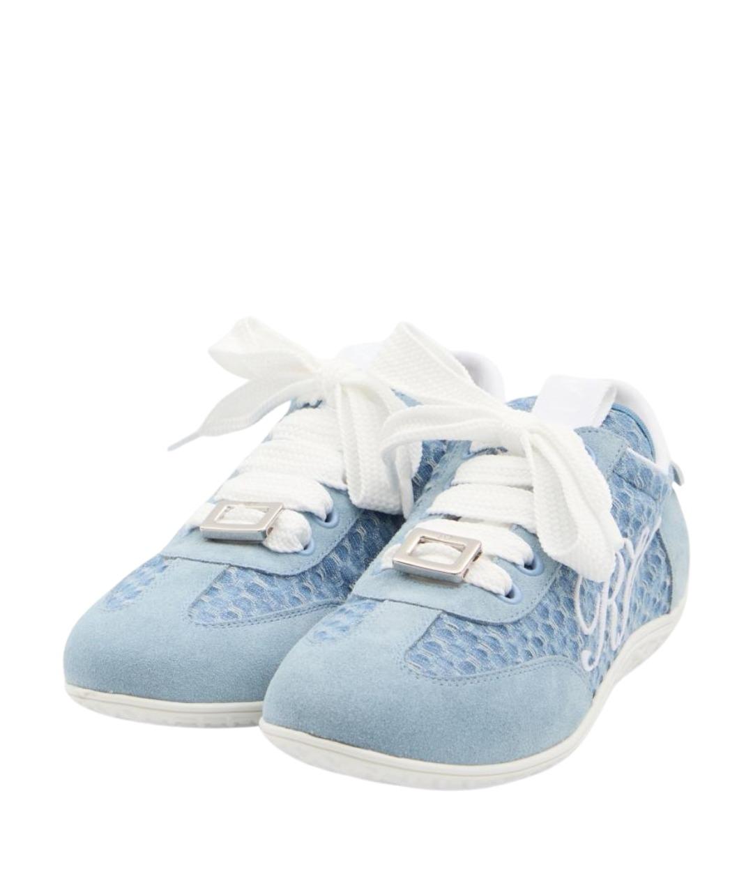 ROGER VIVIER Голубые кожаные кеды, фото 2