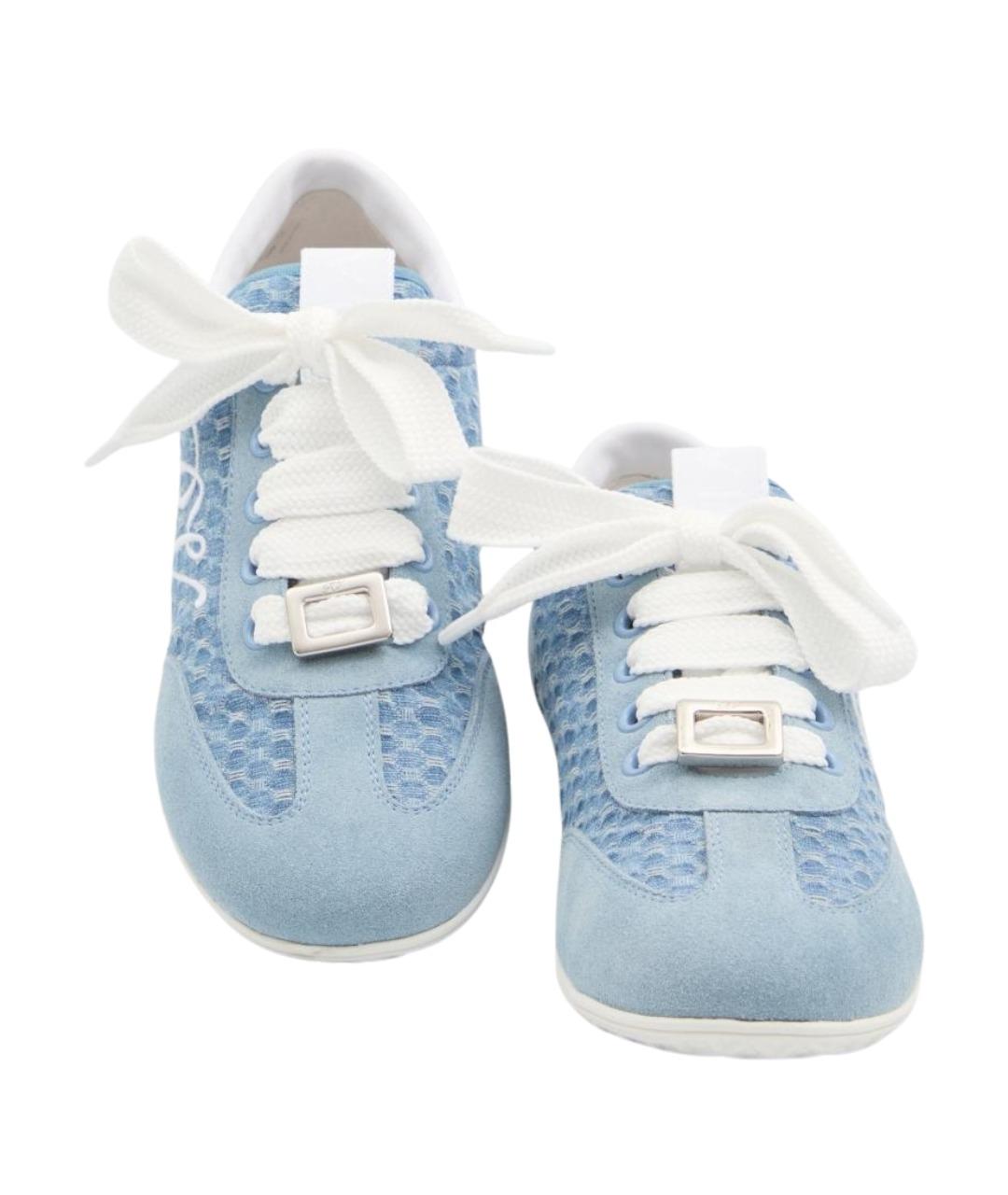 ROGER VIVIER Голубые кожаные кеды, фото 5