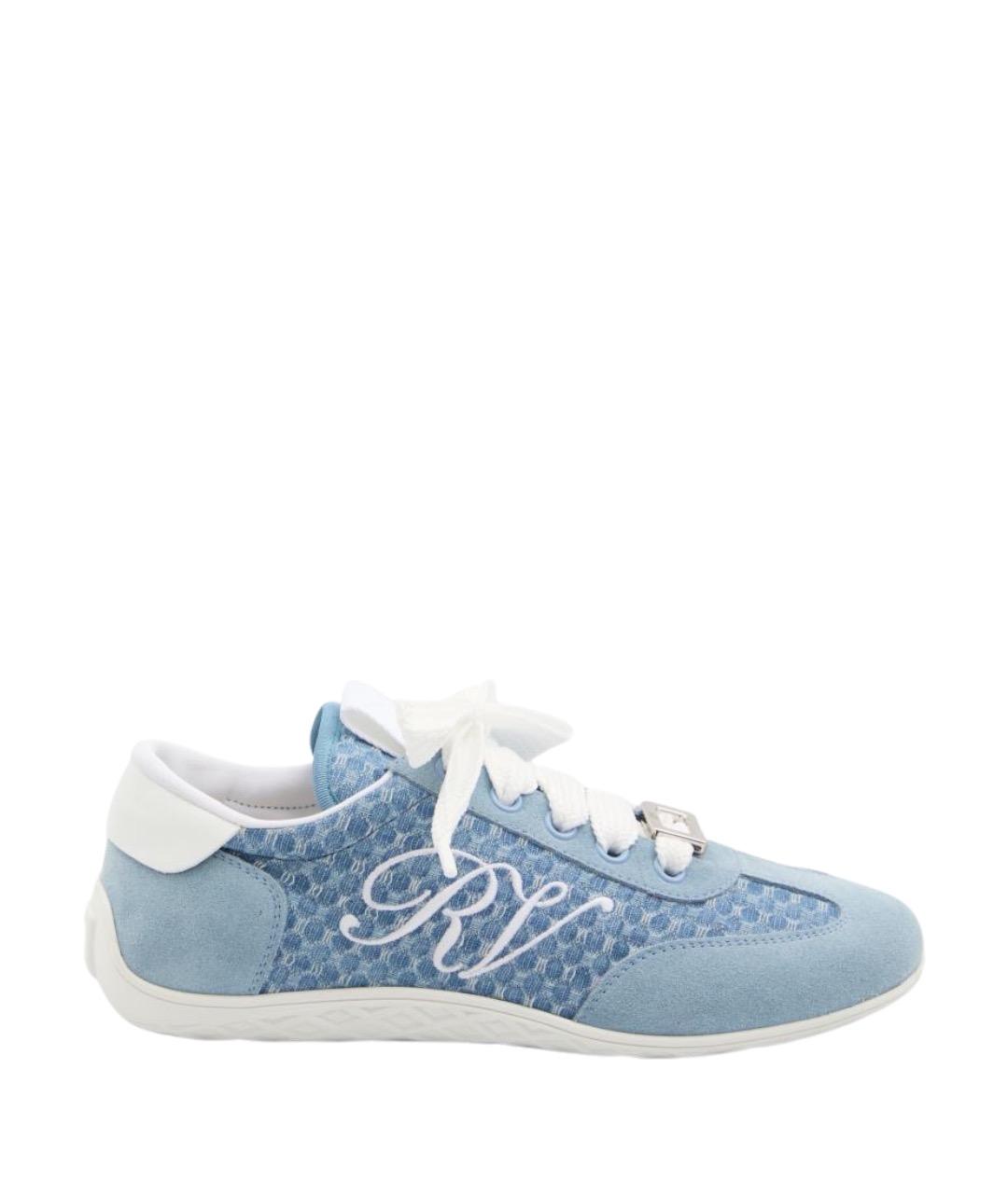 ROGER VIVIER Голубые кожаные кроссовки, фото 1