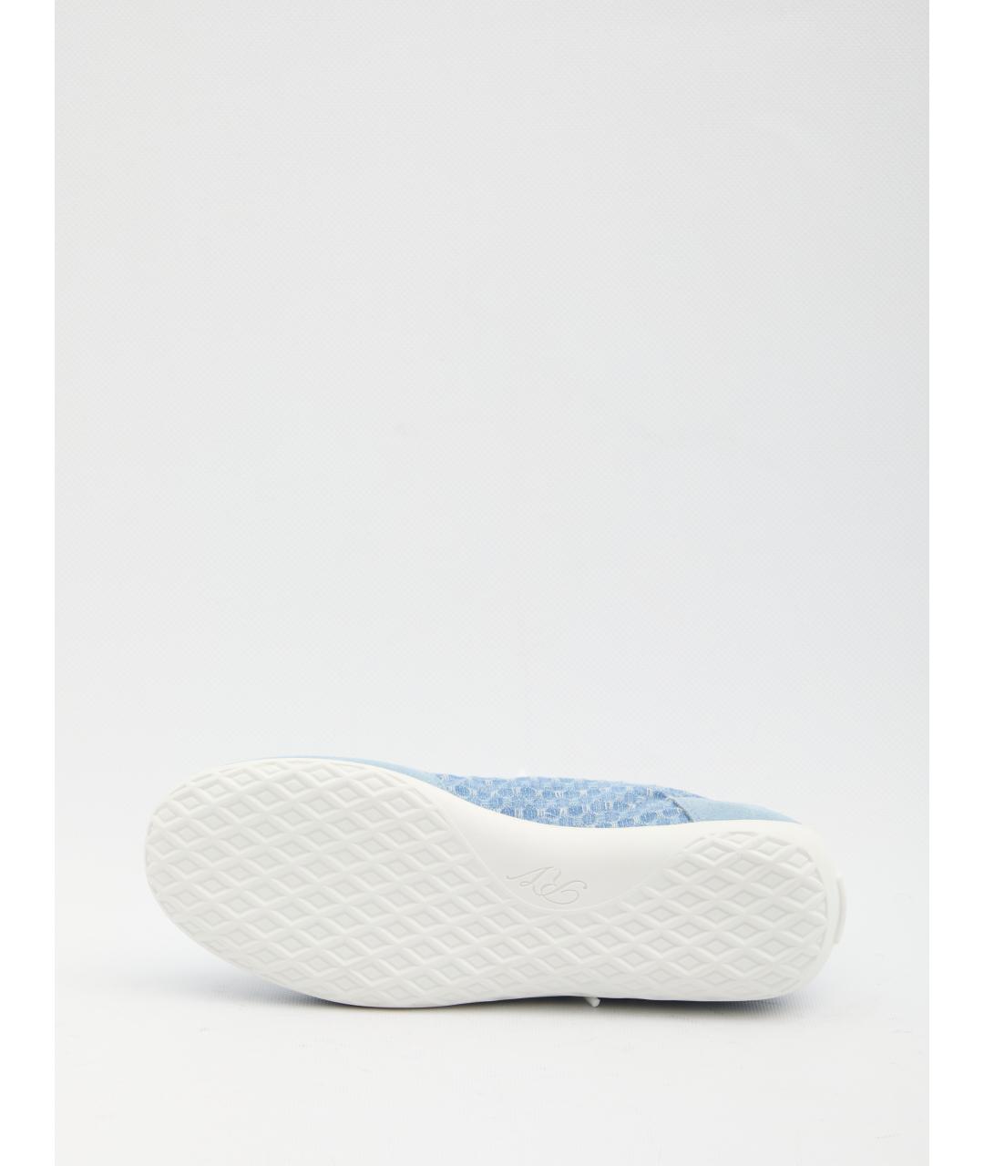 ROGER VIVIER Голубые кожаные кроссовки, фото 4