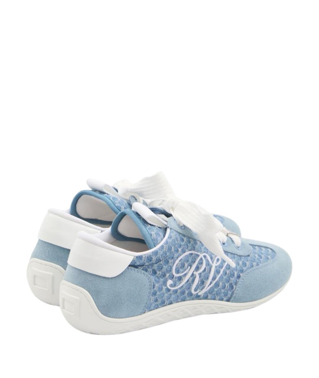 ROGER VIVIER Голубые кожаные кеды, фото 3