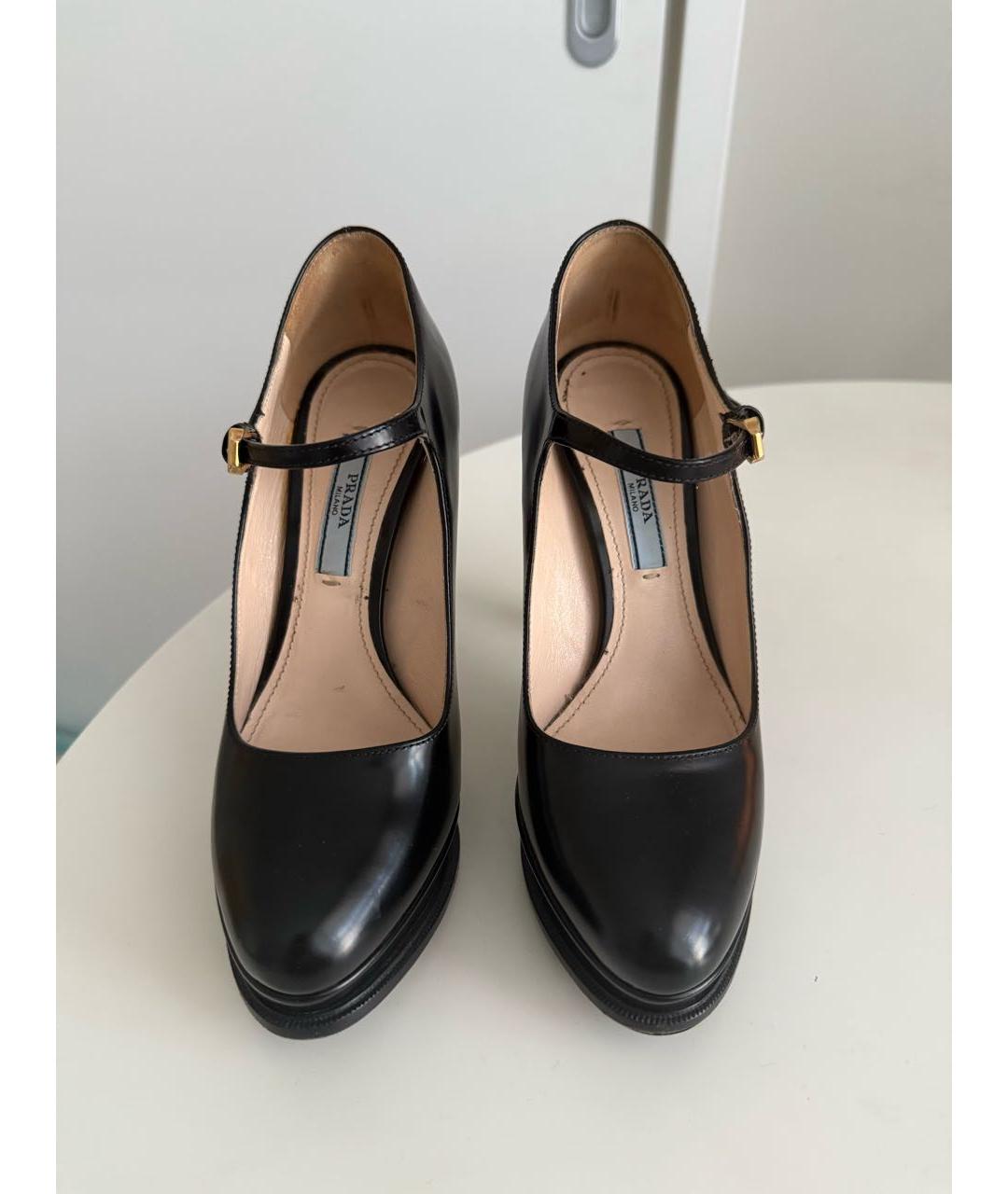 PRADA Черные кожаные туфли, фото 2