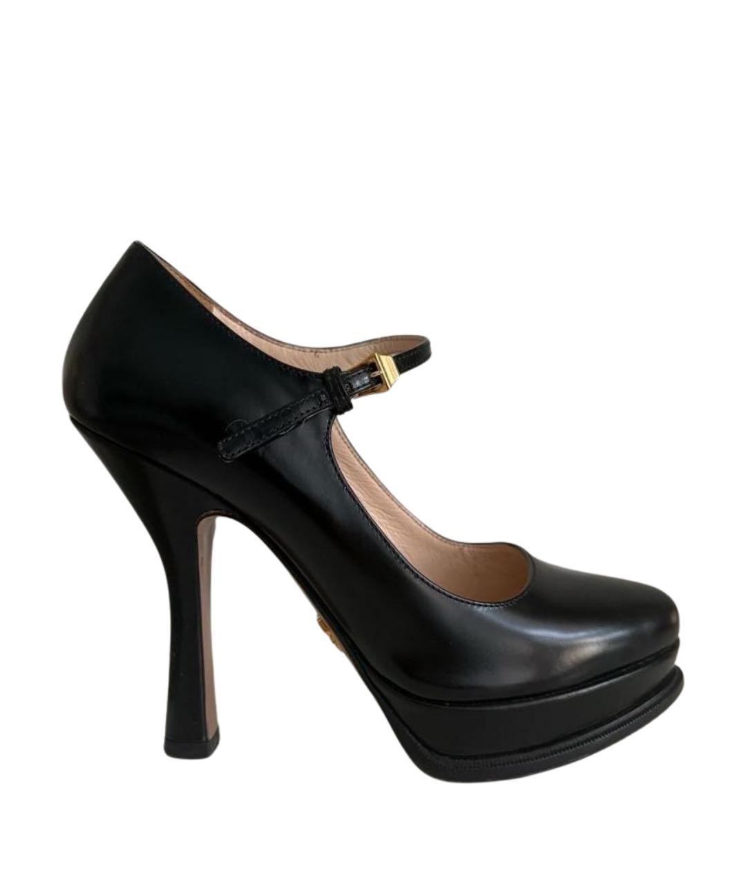 PRADA Черные кожаные туфли, фото 1