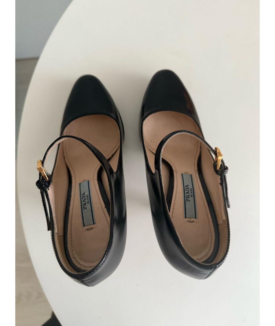 PRADA Черные кожаные туфли, фото 3