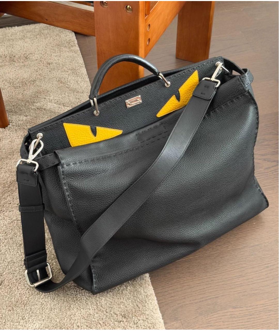 FENDI Черная кожаная сумка через плечо, фото 5