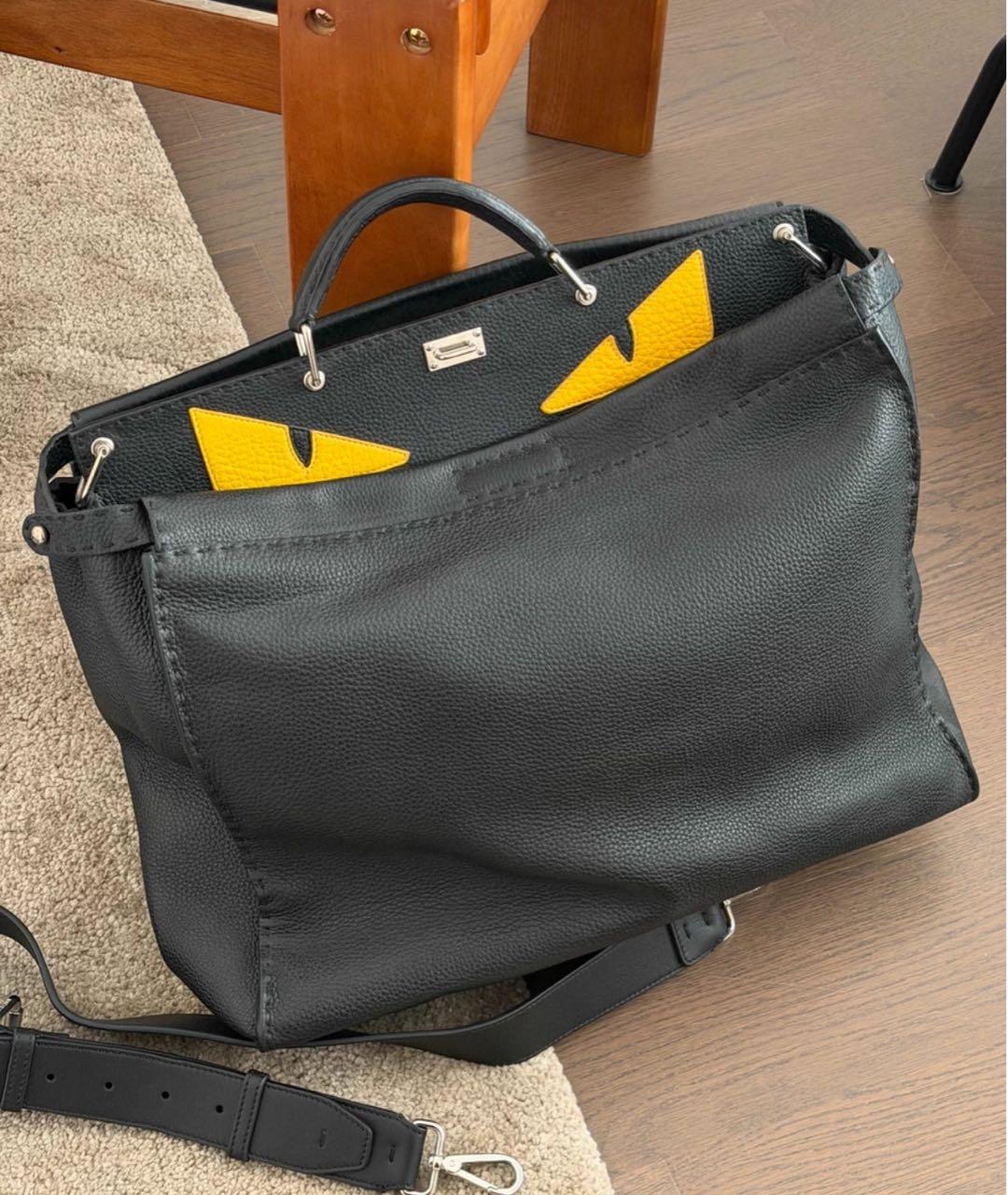 FENDI Черная кожаная сумка через плечо, фото 4