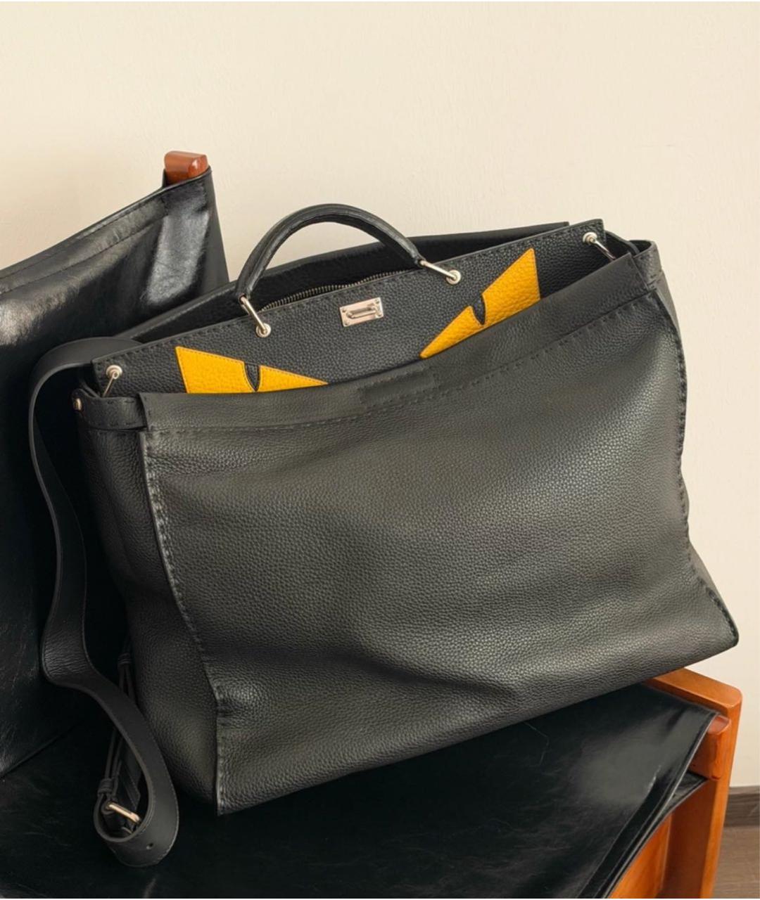 FENDI Черная кожаная сумка через плечо, фото 3