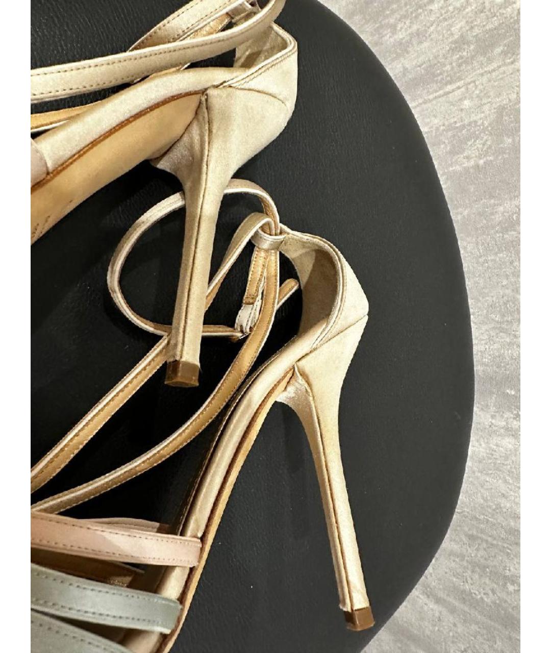 DOLCE&GABBANA Бежевые текстильные босоножки, фото 7