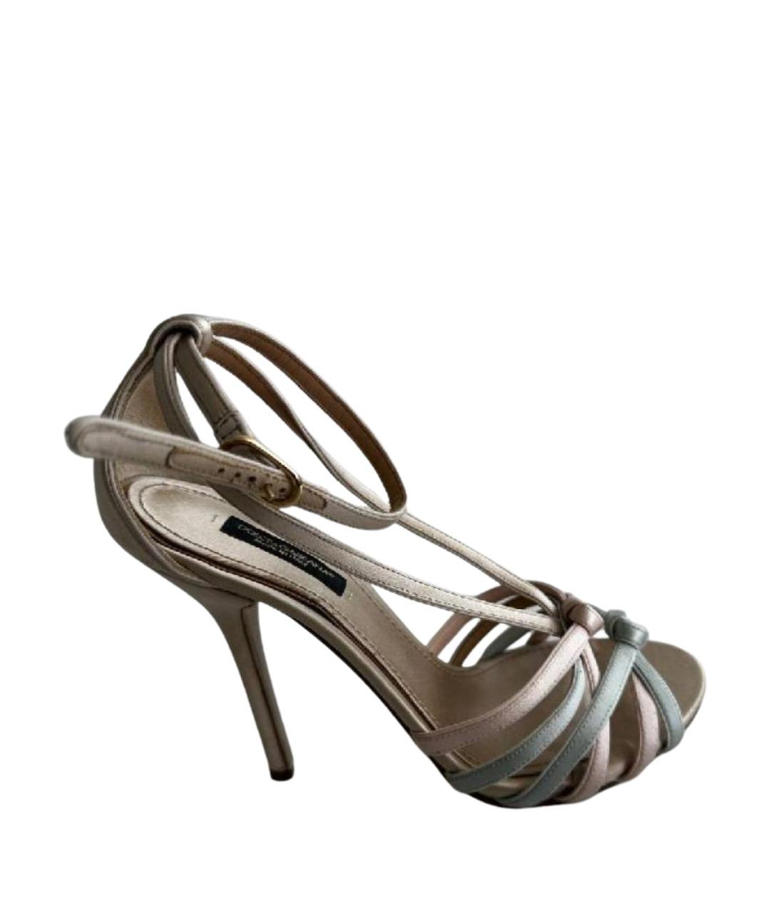 DOLCE&GABBANA Бежевые текстильные босоножки, фото 1