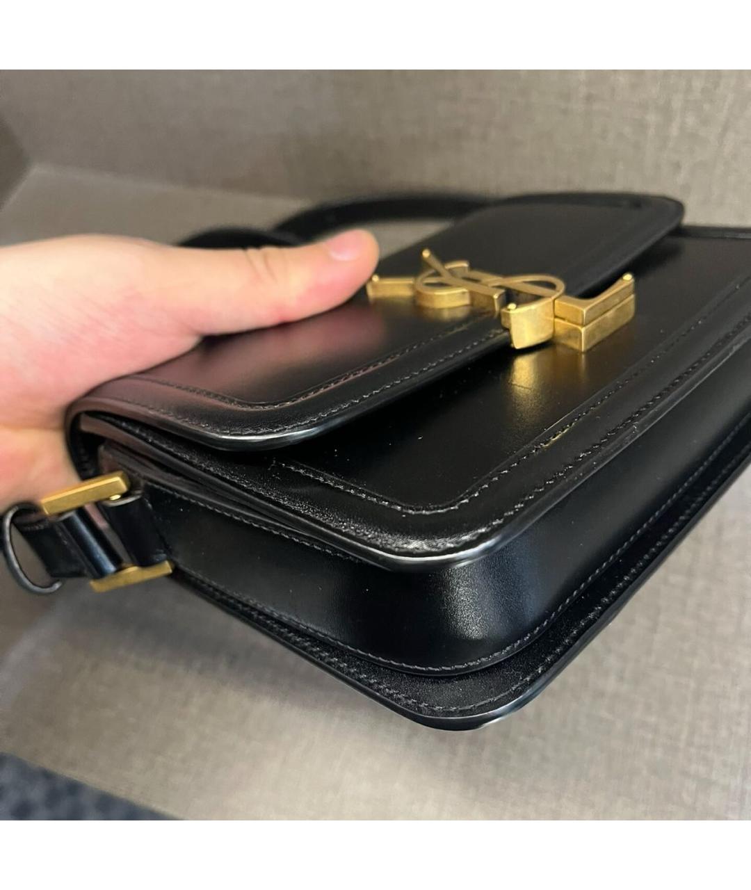 SAINT LAURENT Черная кожаная сумка через плечо, фото 8