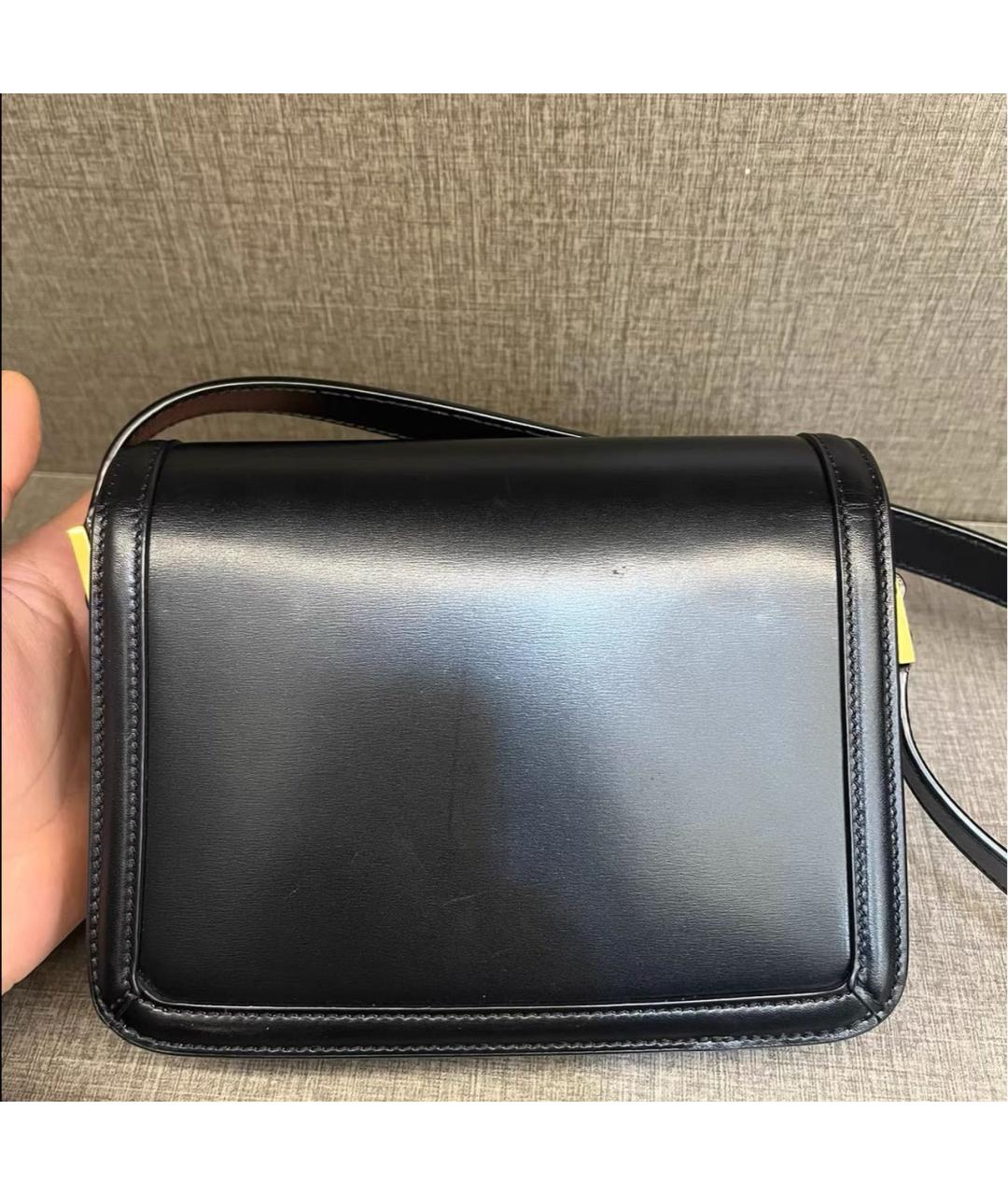 SAINT LAURENT Черная кожаная сумка через плечо, фото 3