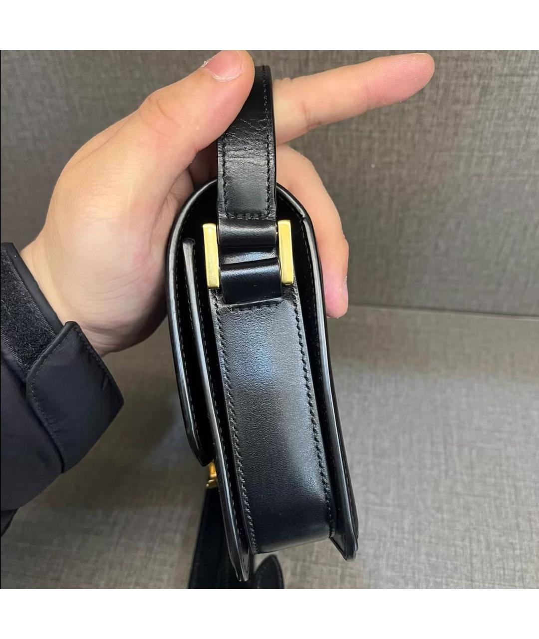 SAINT LAURENT Черная кожаная сумка через плечо, фото 2